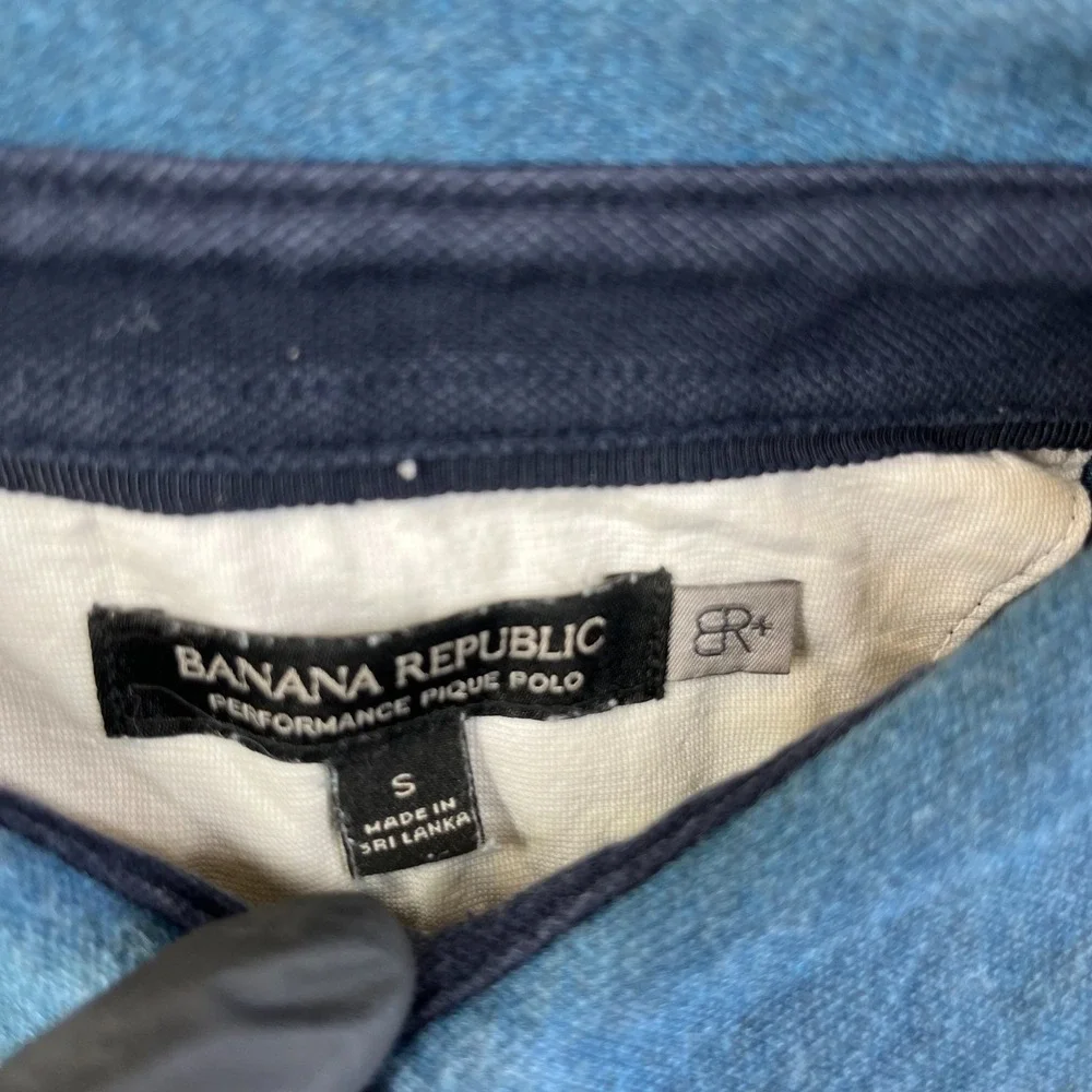 Banana‎ Republic Performance Pique Polo Shirt Men's Blue Short Sleeve - Small